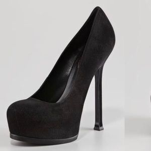 YSL tribute two suede stiletto pumps