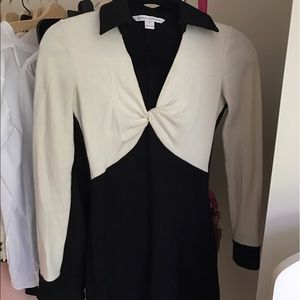 DVF v neck sweater dress