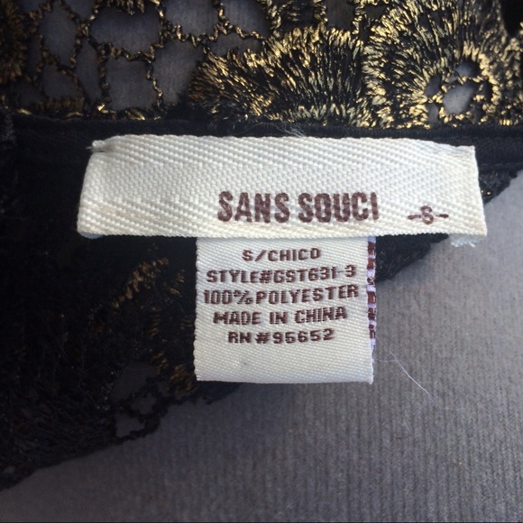 SOLD Sans Souci Gold Lace Top - Picture 5 of 6