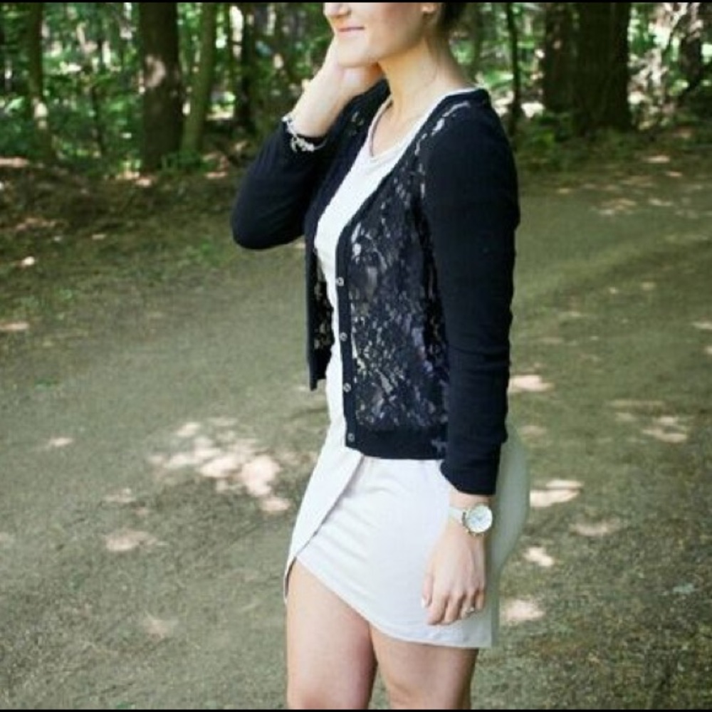 Lace front cardigan