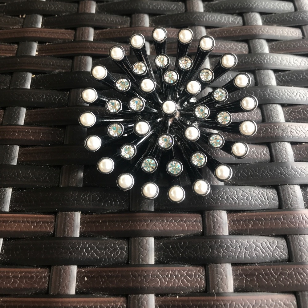 Lia Sophia Silver and Pearl Brooch