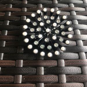 Lia Sophia Silver and Pearl Brooch