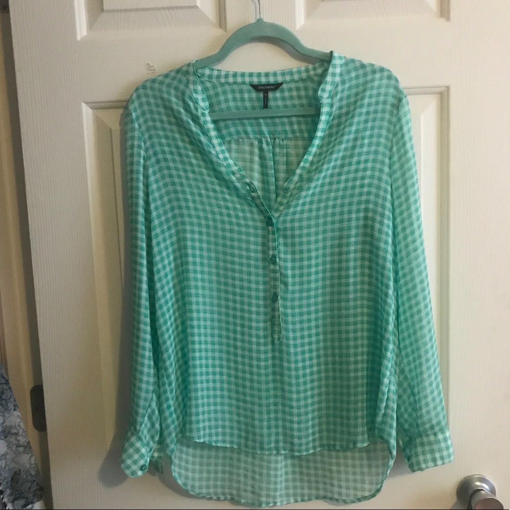 Gingham Mint and White Blouse