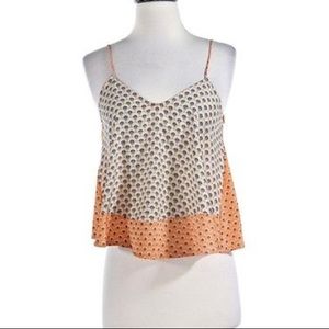 Cream/Orange patterned top