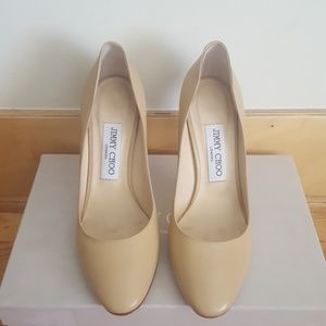 Jimmy Choo Esme 100 Nude Pumps