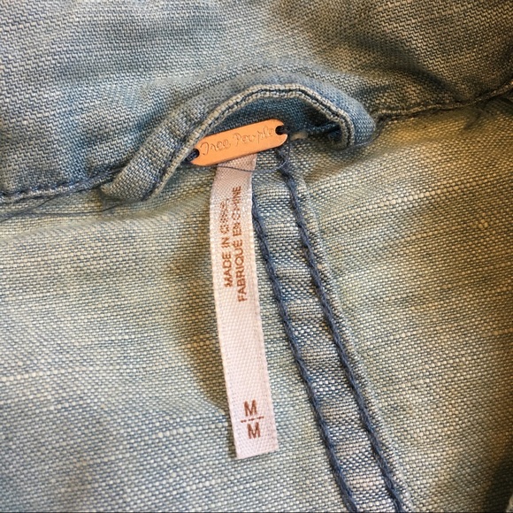 Free People Embroidered Chambray Denim Jacket - Picture 4 of 7