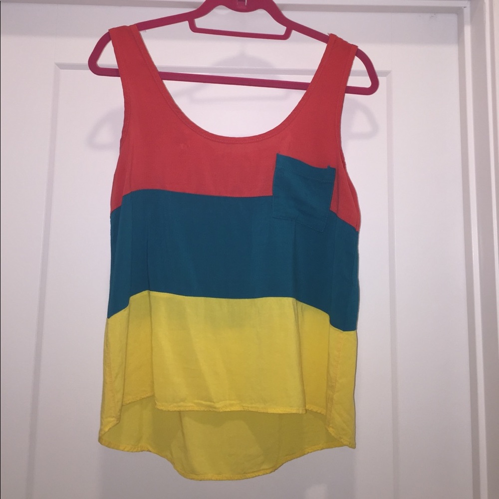 Striped tank with pocket