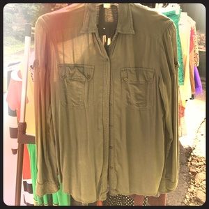 Forever 21 Army Green Flannel