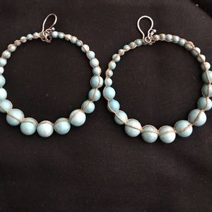 Chan Luu turquoise hoop earrings.