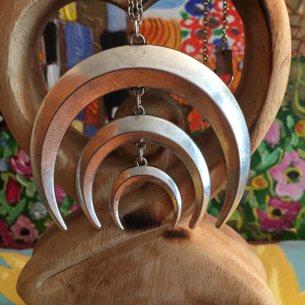 Triple Crescent Moon Necklace