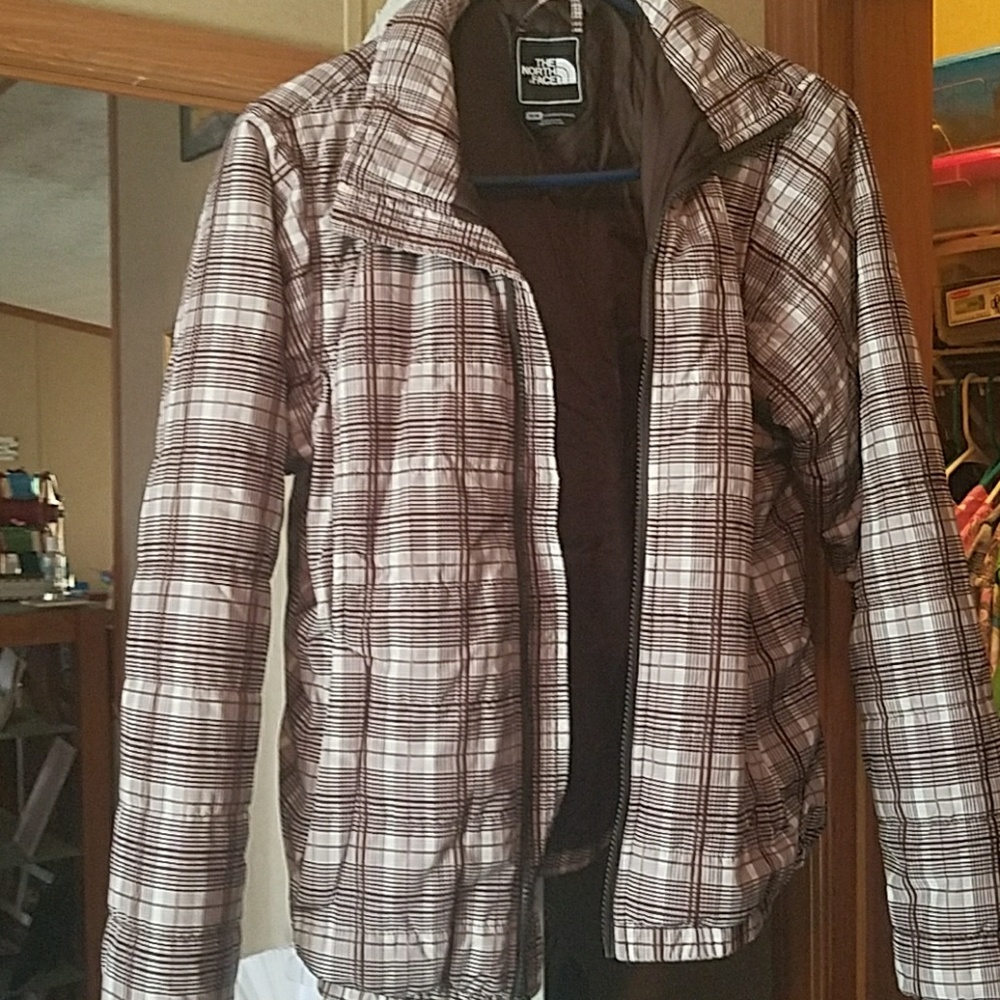 North face brown checker jacket