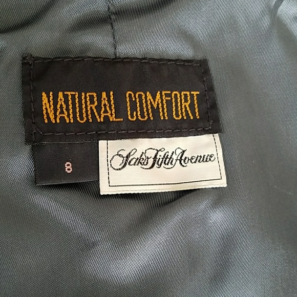 Saks,genuine leather blue mini skirt - Picture 3 of 3