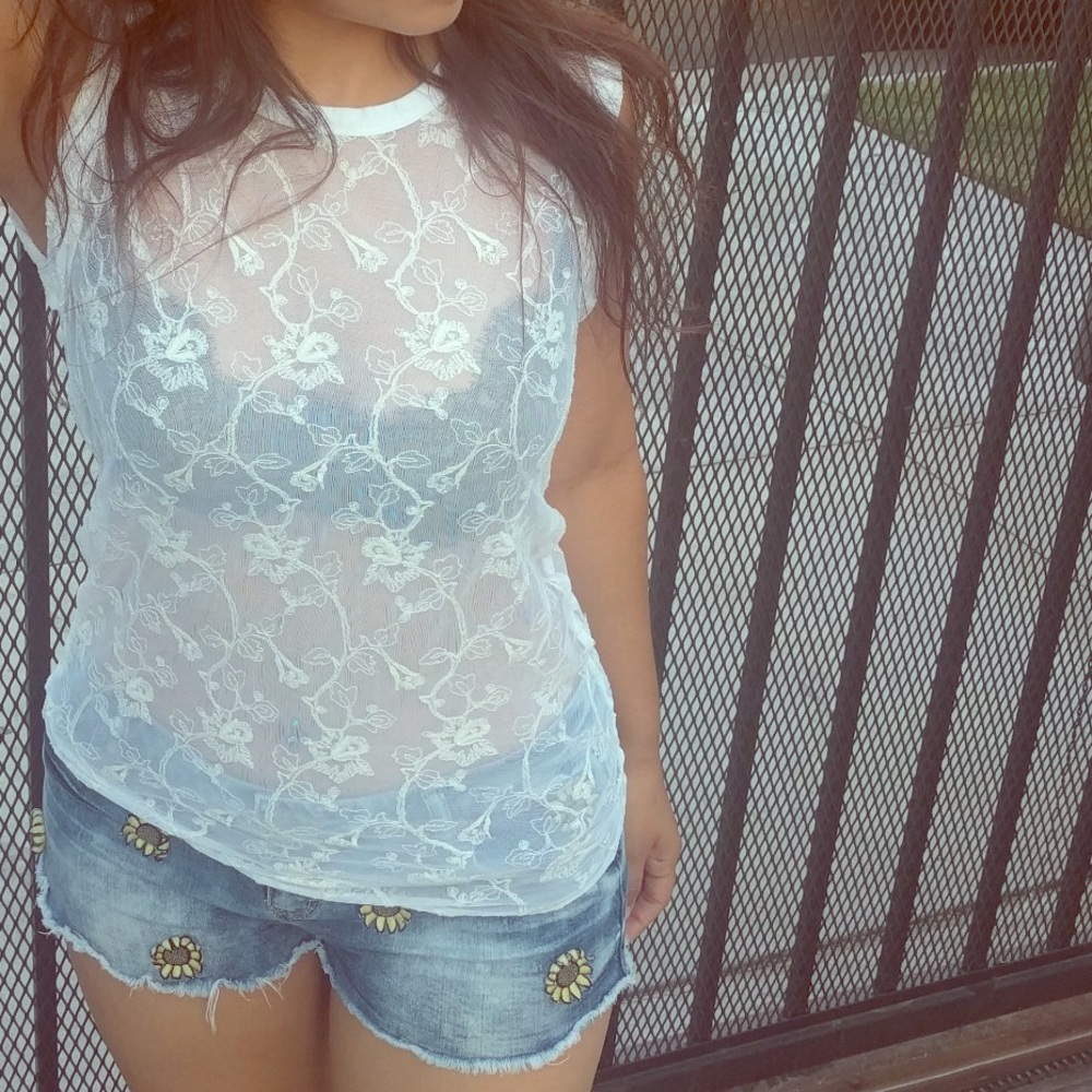 Sheer White Tank Top