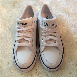 Polo Ralph Lauren white leather sneakers