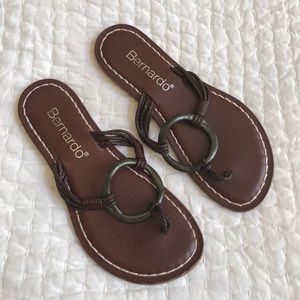 Gently Used! Bernardo Brown Leather Sandals. 7M
