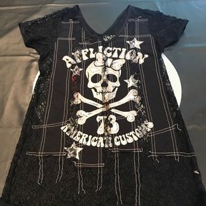 Affliction Lace Skull Tee