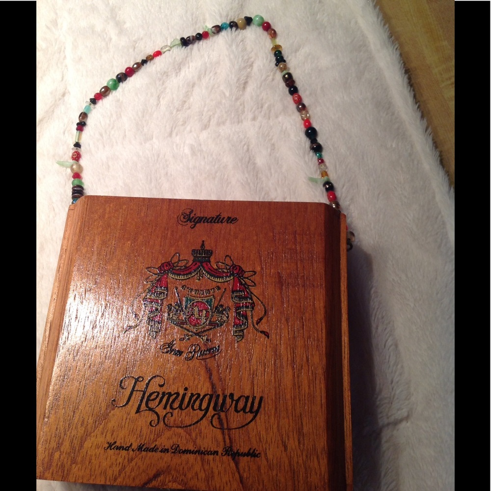Vintage handmade cigar box purse