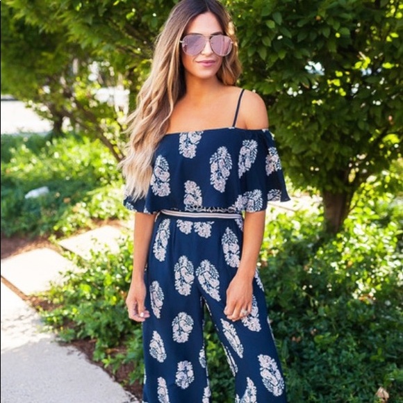 Tops - Navy printed set