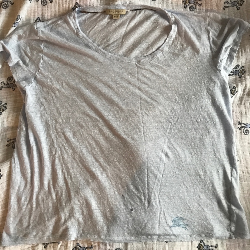 Burberry baby blue tee shirt