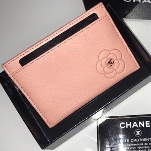 CHANEL Pink Camellia Card Holder. Price FIRM