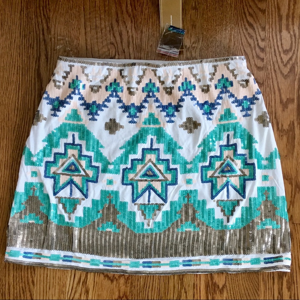 NWT Francesca Miami Sequin Mini Skirt M