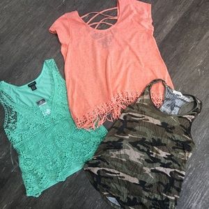 Summer sale tank tops!!! Turquoise pink camo tops