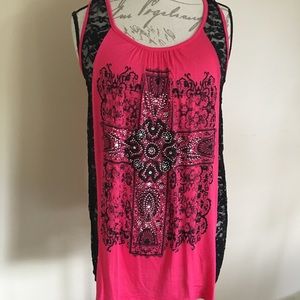 Tank top with silver accent