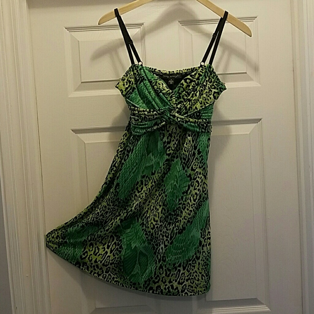 Green Leopard/ Cheetah/ Snakeskin Party Dress