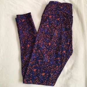 Lularoe LLR OS blue/orange/red leggings