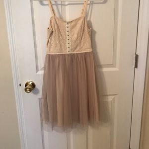 Mesh overlay ballerina style dress