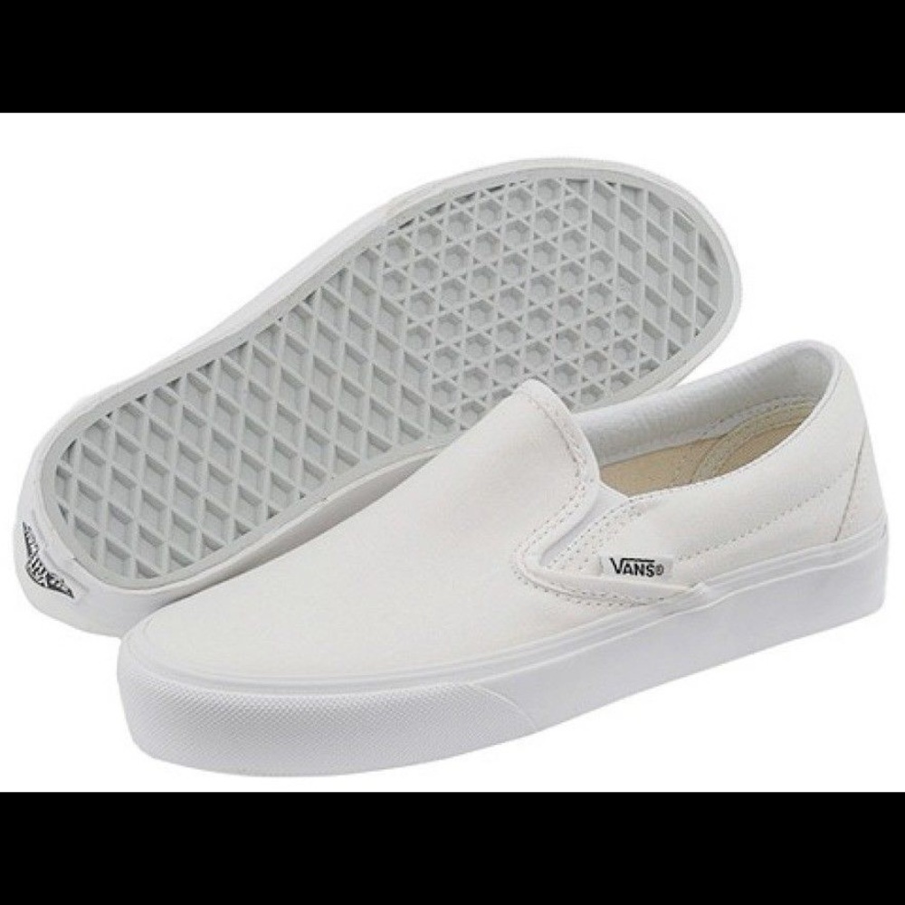 Vans White Slip-Ons (Women's 8, Men's 6.5)