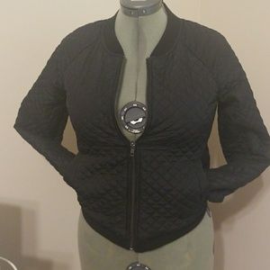 Black quilted jacket