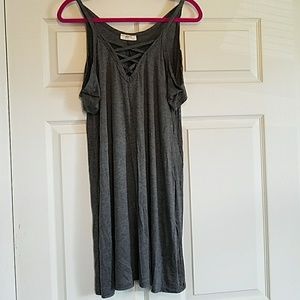 Grey lace front dress