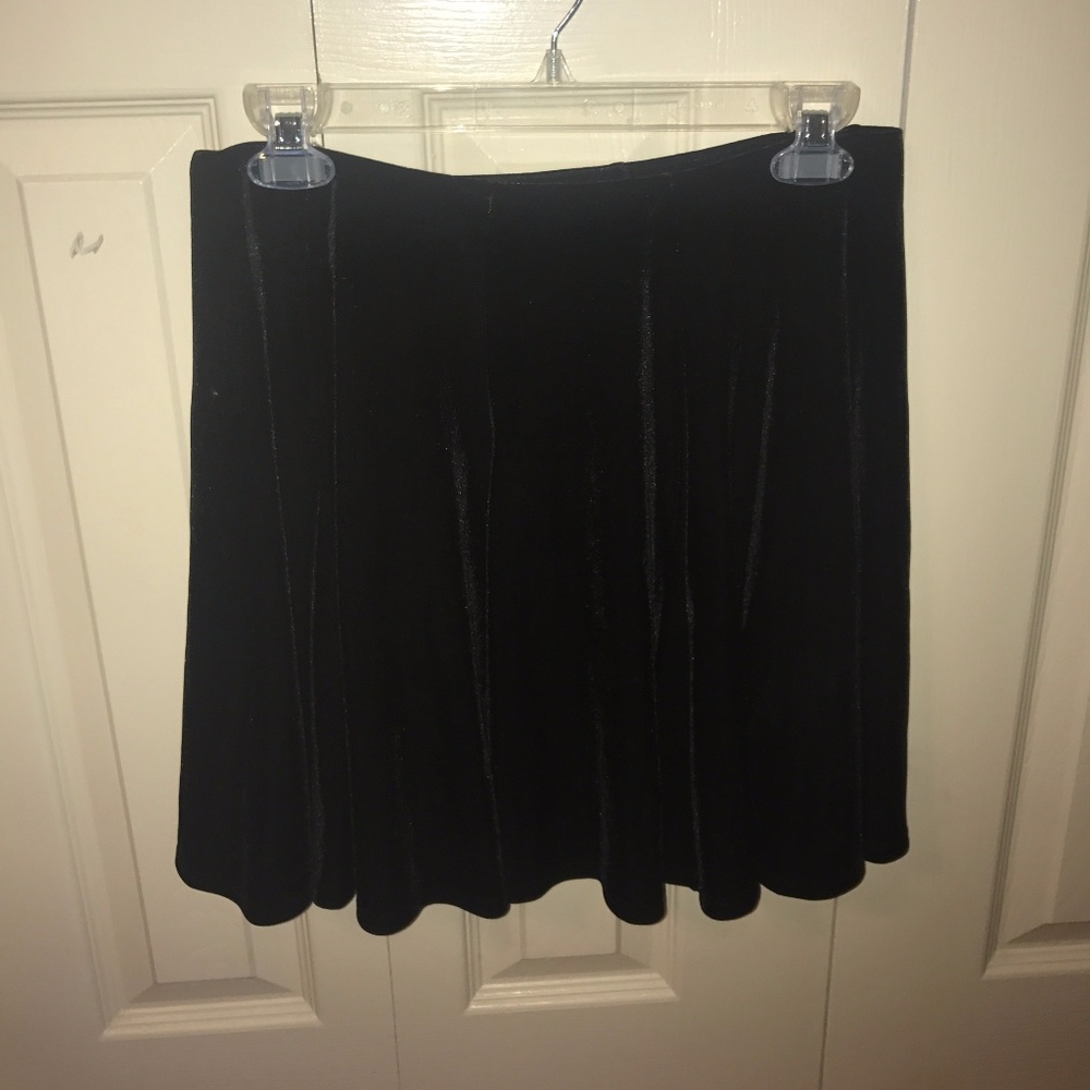 Black velvet skirt
