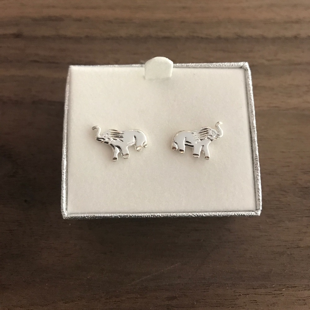 Sterling silver elephant earrings