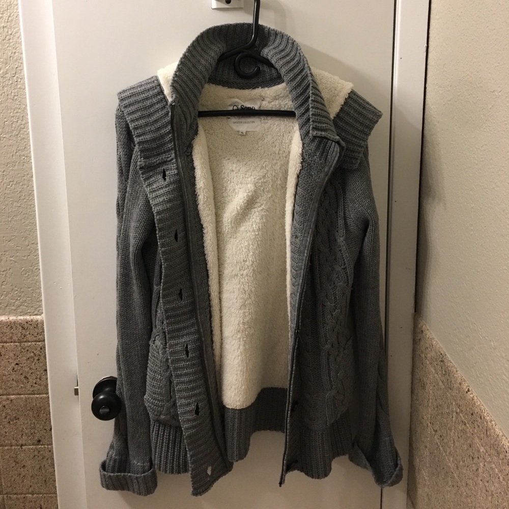Lined sweater jacket