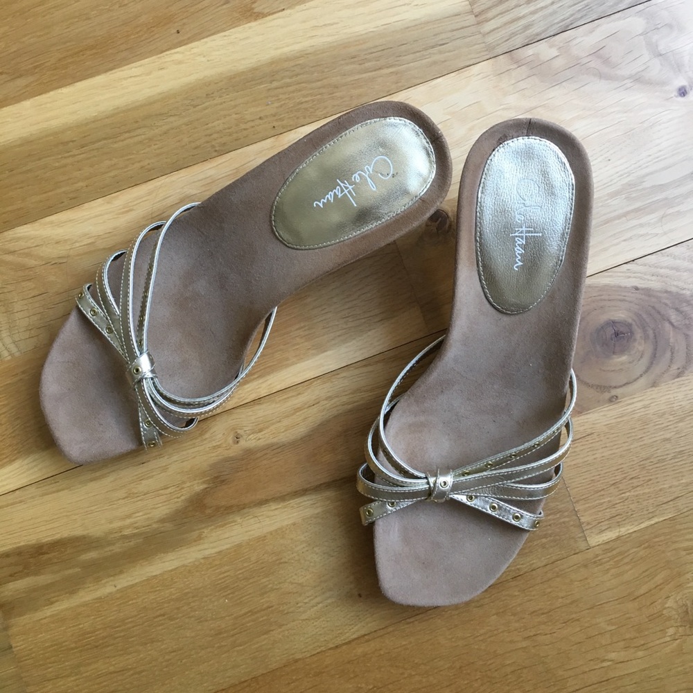 Cole Haan gold strappy sandals