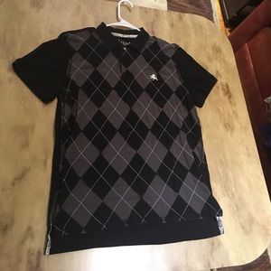 Express Short Sleeve Argyle Polo