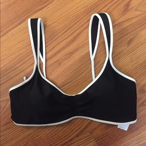 Aerie Black Scoop Swim Top