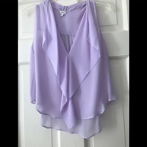 Lilac ruffle cropped blouse