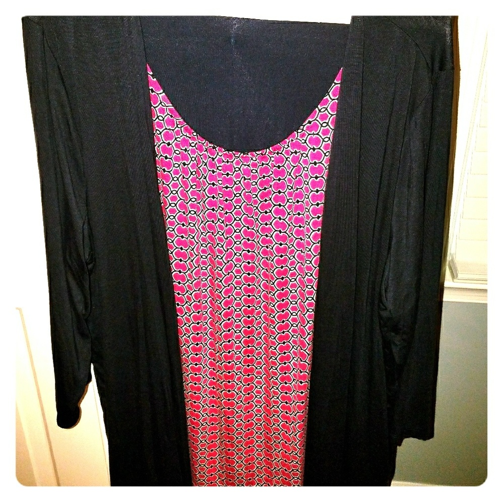 Navy and pink 2-in-1 top