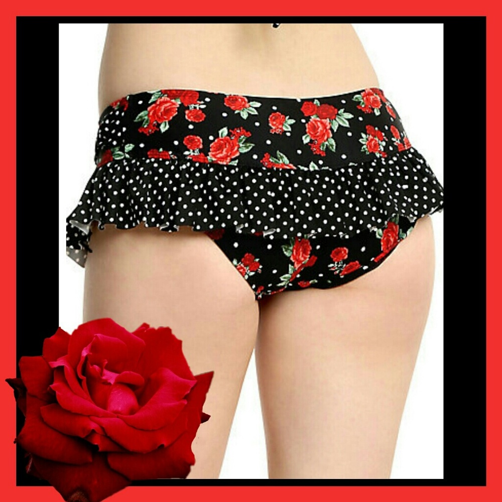 New! Polka dot & Rose sailor swim bottoms - Picture 2 of 3