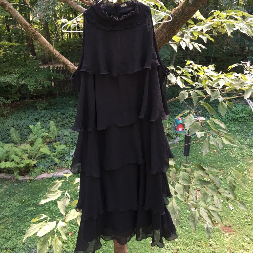 Black ruffles tunic or dress