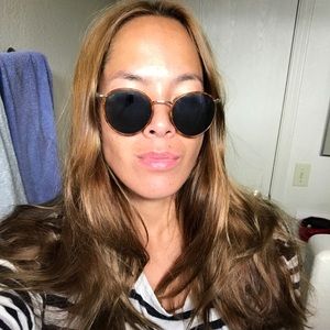 Persol sunglasses blue mirrored brown frame unisex