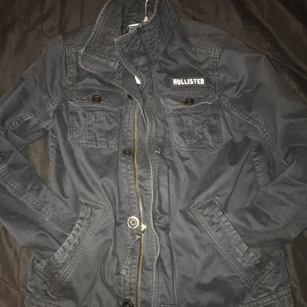 Hollister Military Style Zip Up Jacket