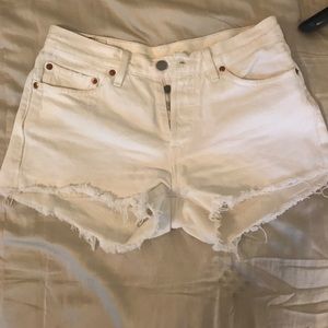 White Levi short shorts. Size: 27