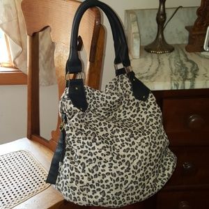 Animal print shoulder bag
