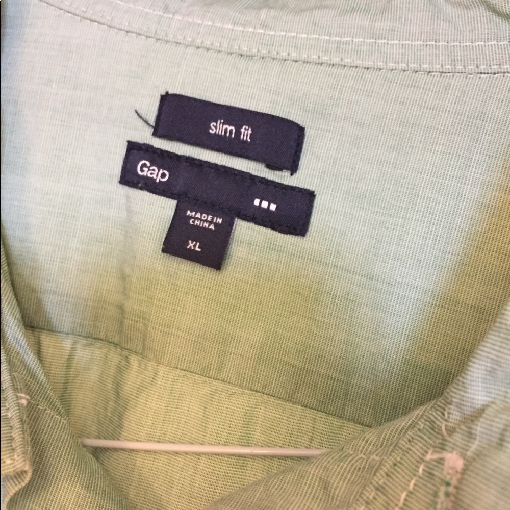 Green slim fit Gap button down