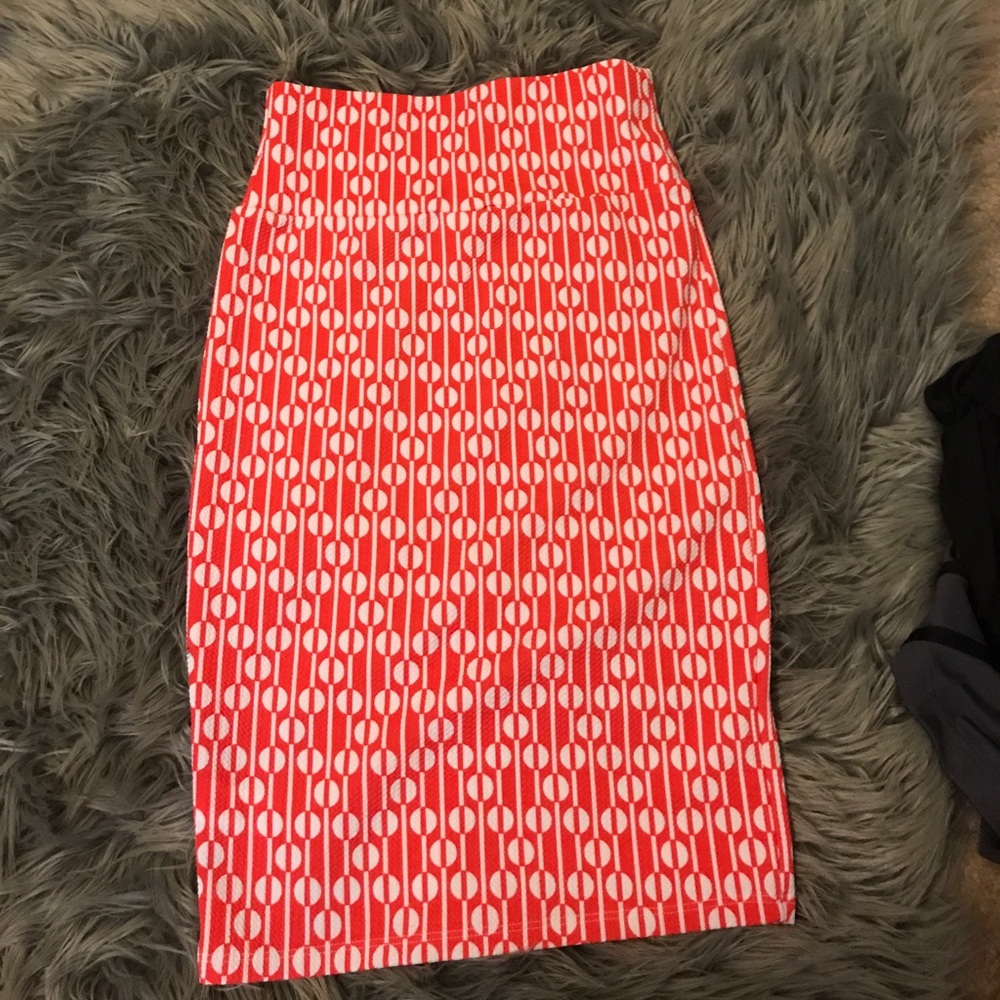 LuLaRoe Coral Orange Cassie Skirt