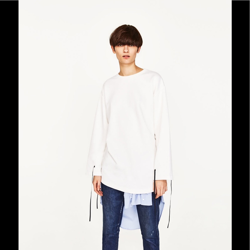 NEW ZARA DRESS or SHIRT WITH BOW DETAIL ON SLEEVES